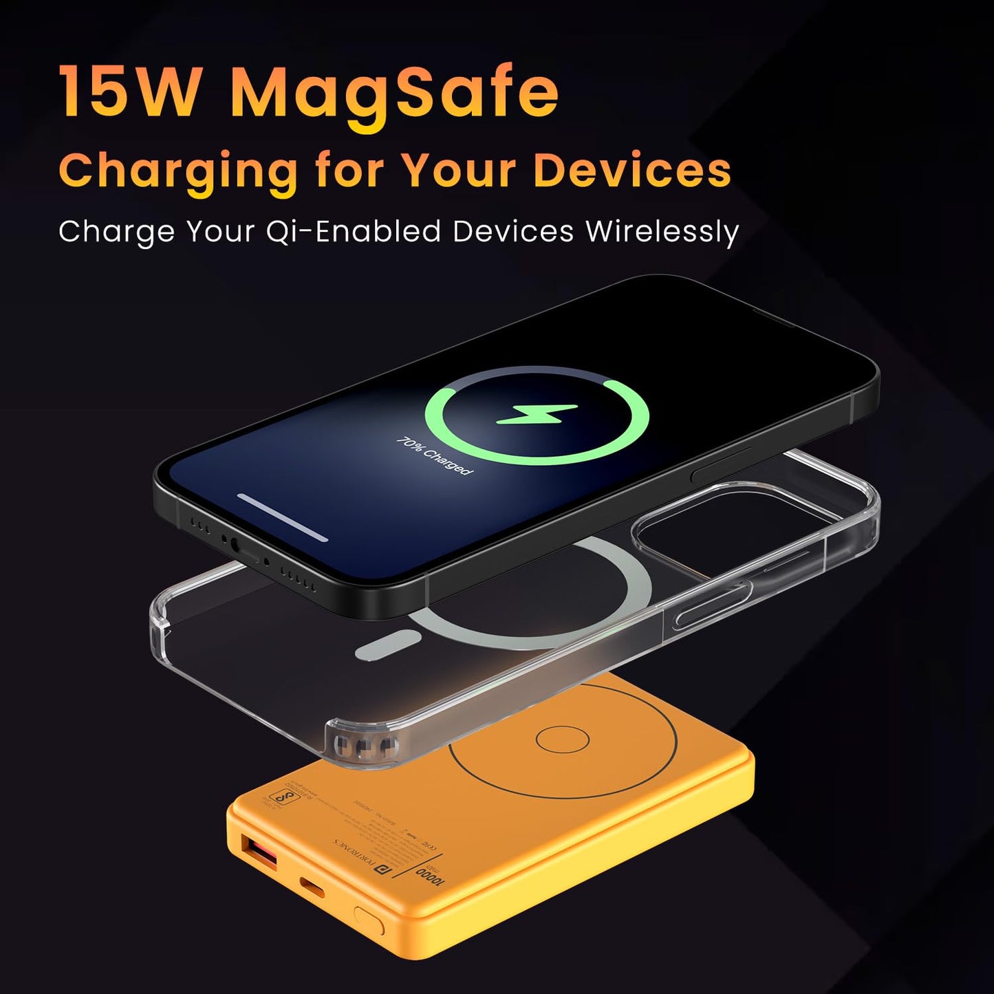 Portronics Luxcell Wireless Mini 10k 10000mAh 15W Magnetic Wireless Fast Charging Nano Power Bank