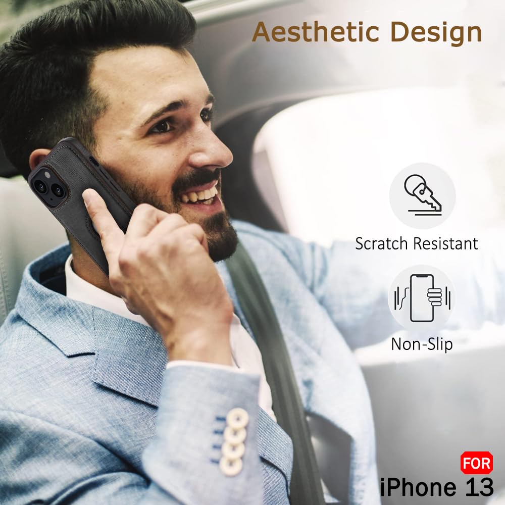 Leather Finish iPhone 13 Back Cover Case