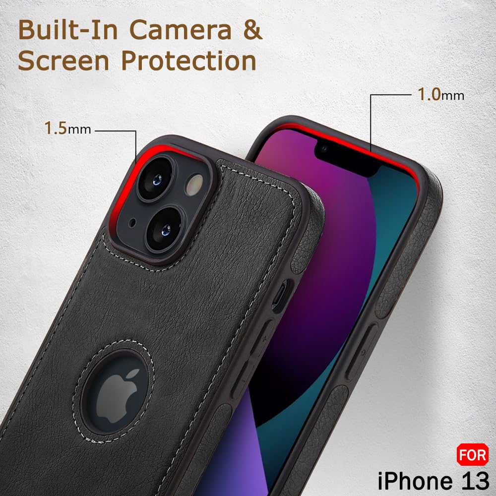 Leather Finish iPhone 13 Back Cover Case