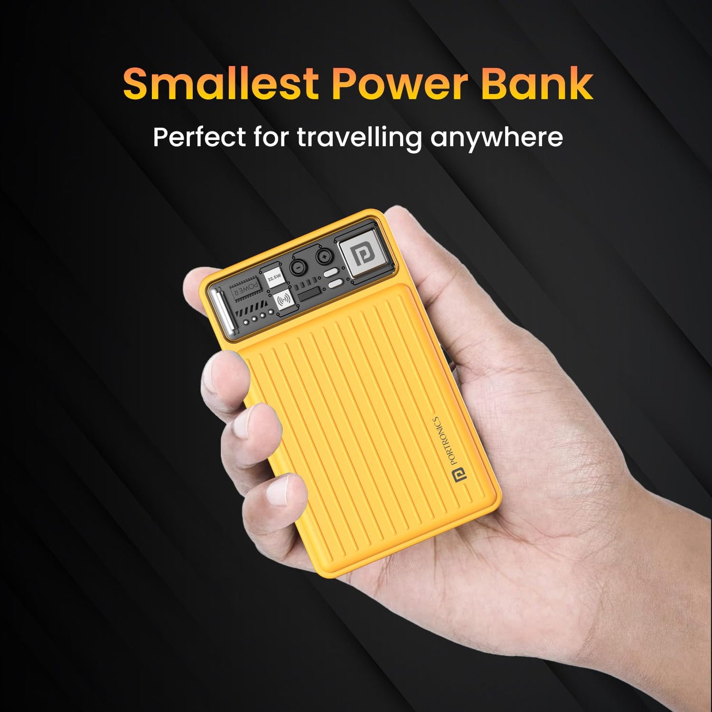 Portronics Luxcell Wireless Mini 10k 10000mAh 15W Magnetic Wireless Fast Charging Nano Power Bank