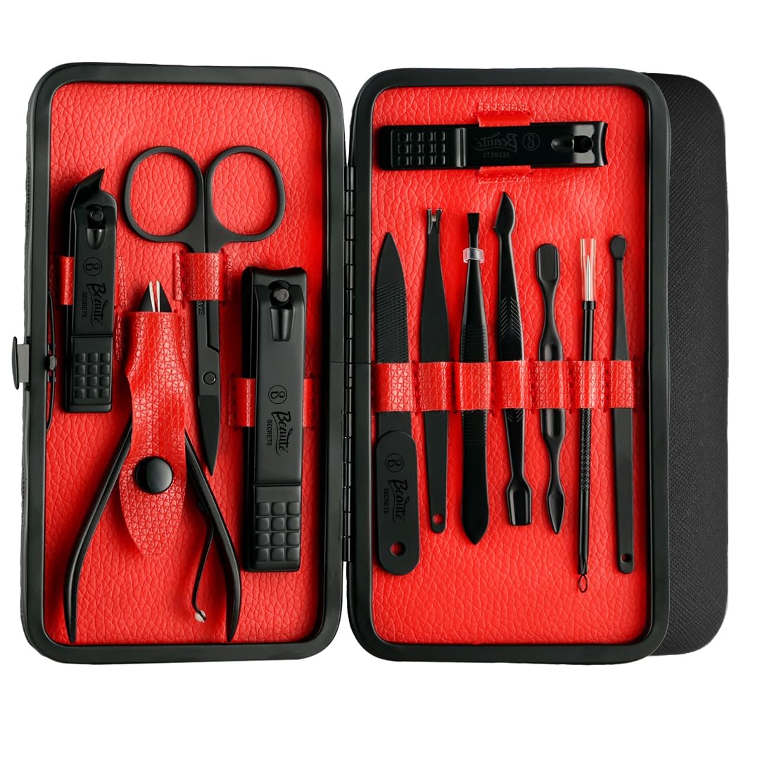 Essentials Manicure Set Nail Clippers, Stainless Steel Nail Scissors Grooming Kit