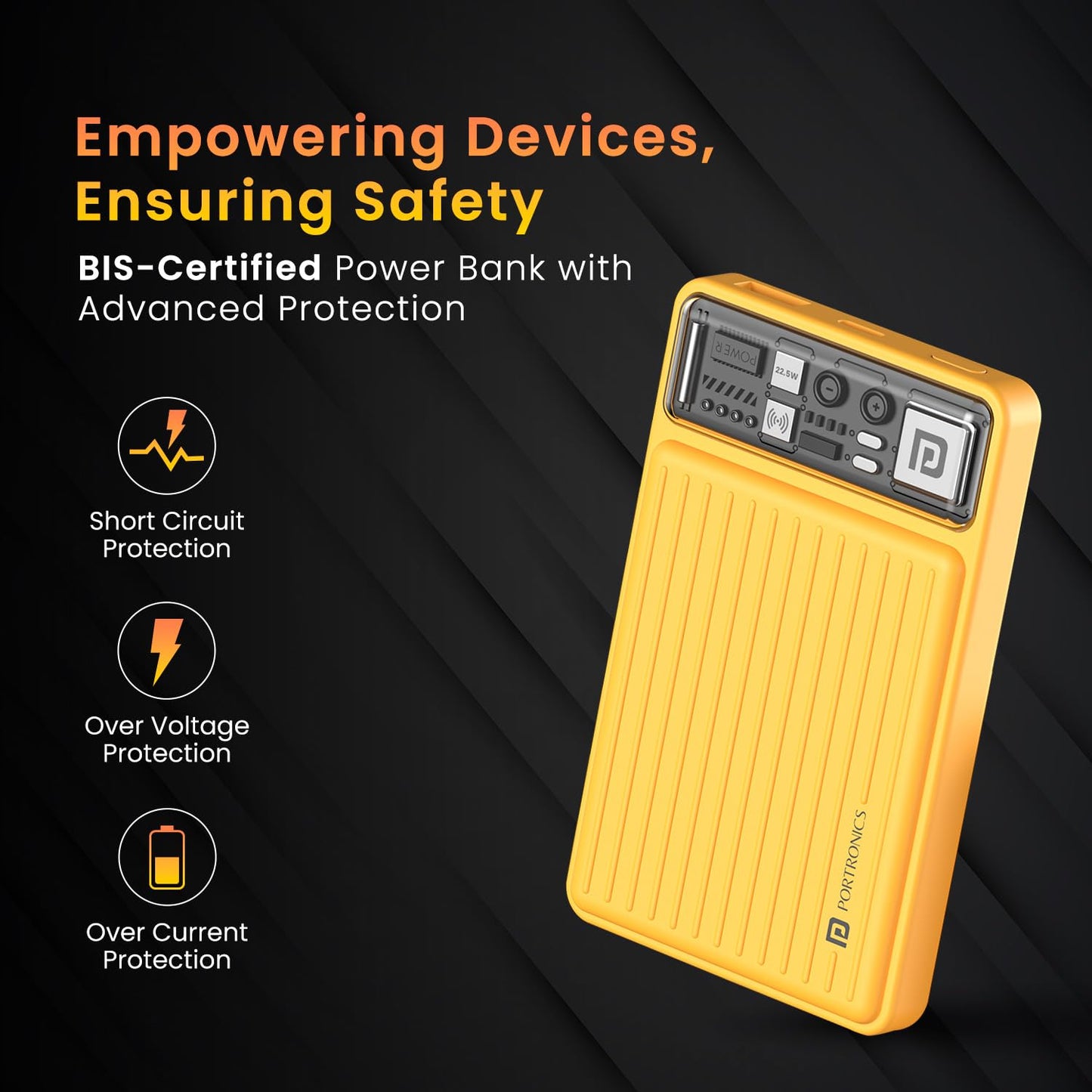 Portronics Luxcell Wireless Mini 10k 10000mAh 15W Magnetic Wireless Fast Charging Nano Power Bank